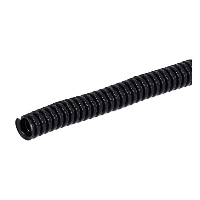 PVC split wiring loom. 50ft, 1/4" I.D. (6.35mm). Black