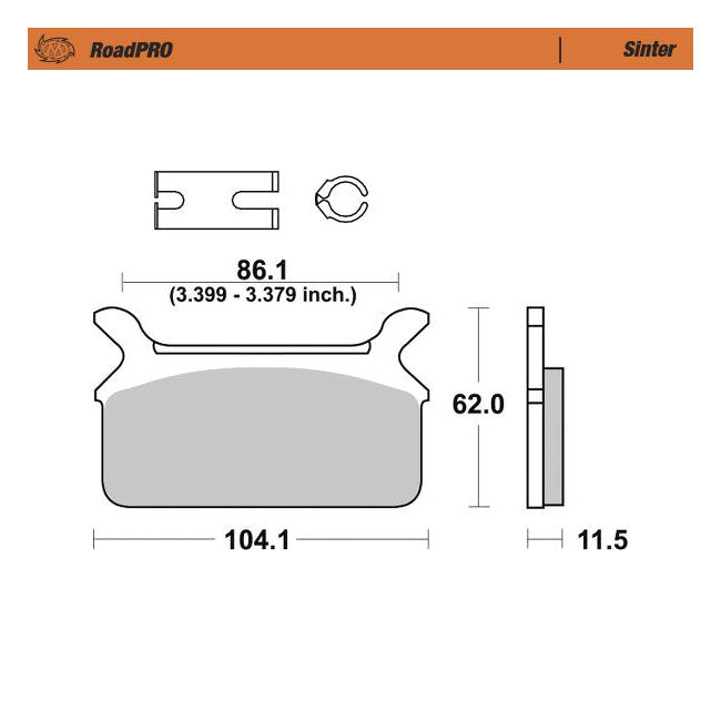 Moto-Master RoadPro rear brake pads Sintered