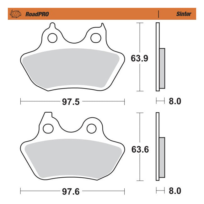 Moto-Master RoadPro rear brake pads Sintered