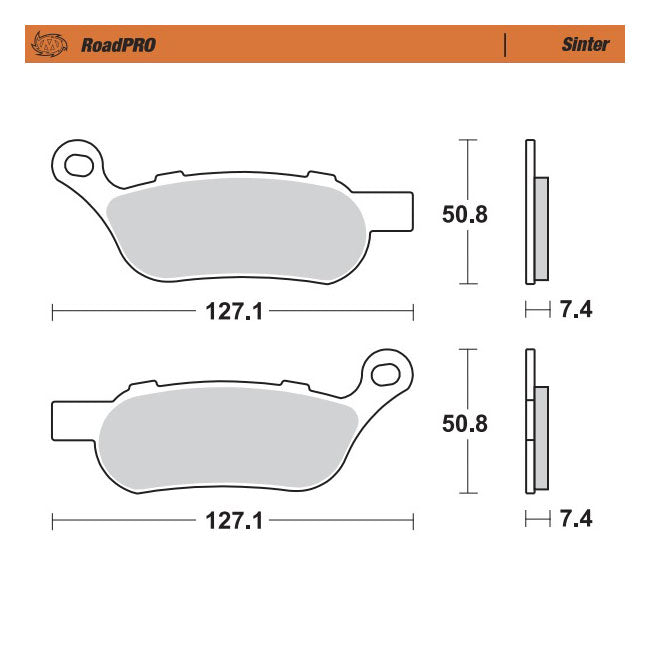 Moto-Master RoadPro rear brake pads Sintered