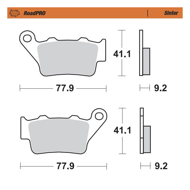 Moto-Master, RoadPro brake pads. Rear. Sintered