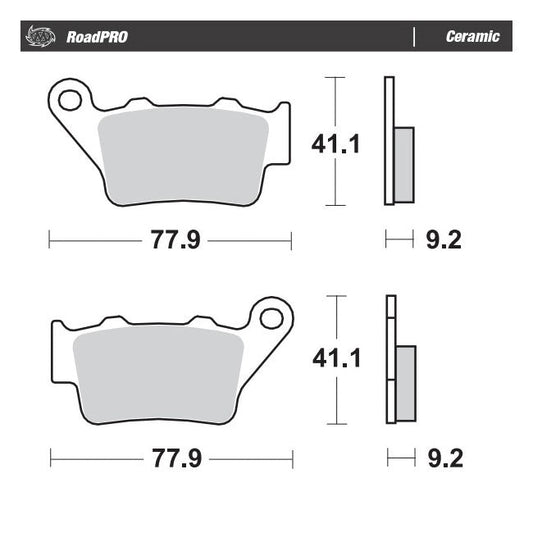 Moto-Master, RoadPro brake pads. Rear. Ceramic