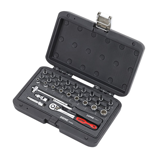 Sonic, Combination socket set 1/4'''', 32-piece. US/SAE sizes