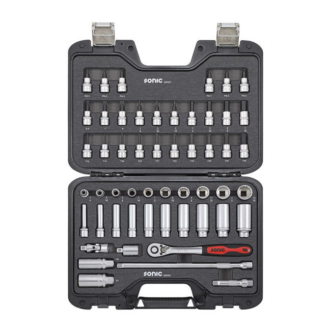 Sonic, combination socket set 3/8'''', 53-piece. US/SAE sizes