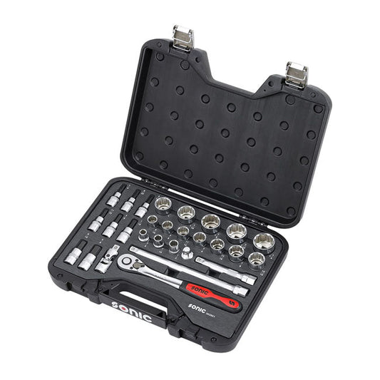 Sonic, combination socket set 1/2'''', 28-piece. US/SAE sizes