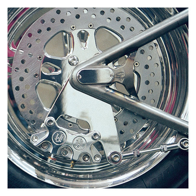PM, Rear 4-p caliper bracket, 11.5". Chrome