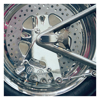 PM, Rear 4-p caliper bracket, 11.5". Chrome