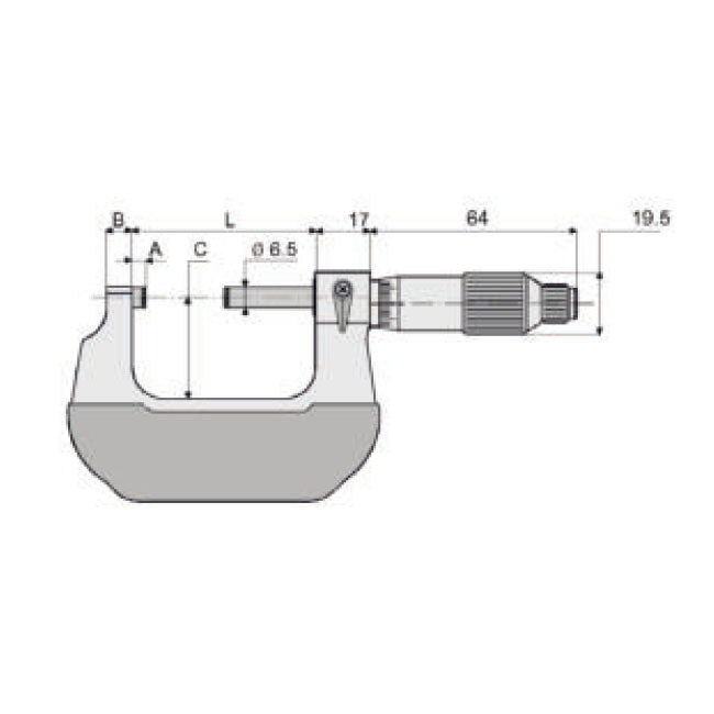 MIB, outside micrometer, DIN 863. 0-25mm