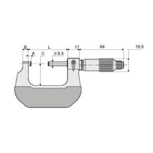 MIB, outside micrometer, DIN 863. 0-25mm