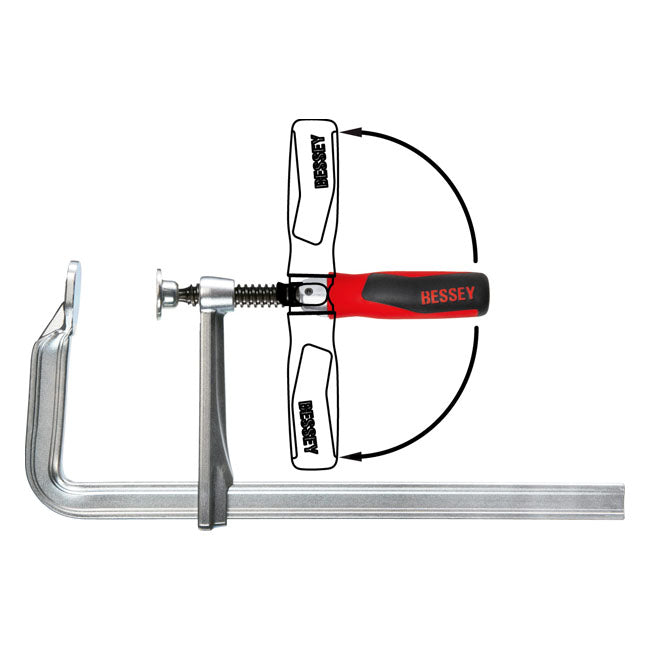 Bessey, Steel GZ Screw Clamps with 90deg foldable handle