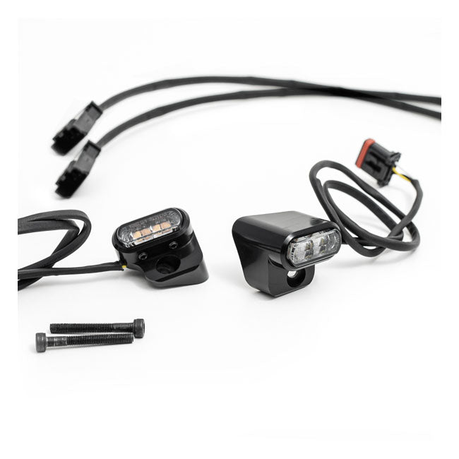Killer Custom, front LED turn signals. DRL running lights