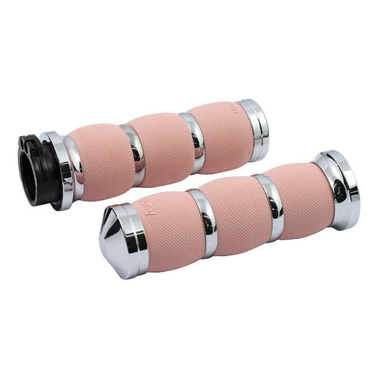 Avon, Air Cushioned grip set. Chrome/Pink rubber