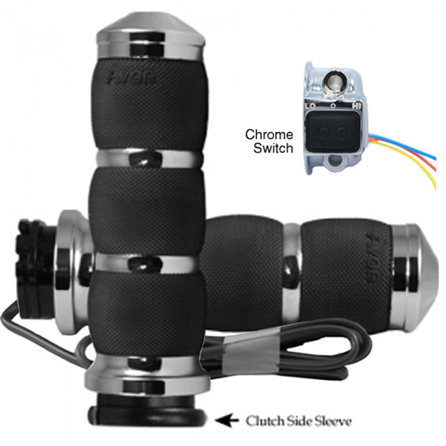 Avon, Heated Air Cushion Grips, Chrome , e- Throttle