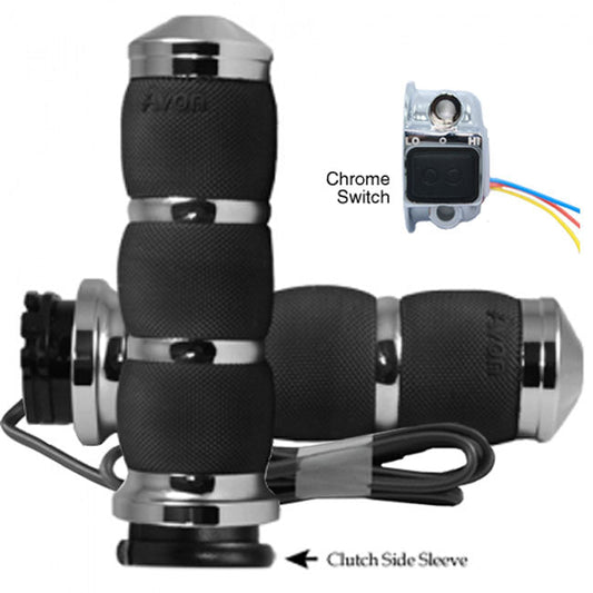 Avon, Heated Air Cushion Grips, Chrome , e- Throttle