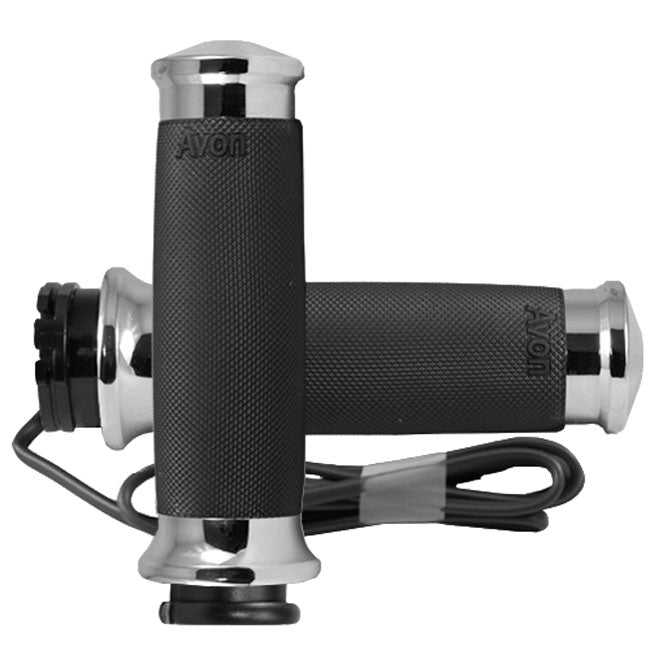 Avon, Heated Custom Contour Grips, Chrome e- Throttle