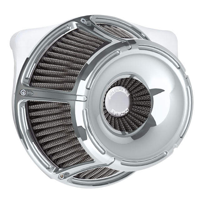 Arlen Ness, inverted air cleaner kit ''Slot Track''. Chrome