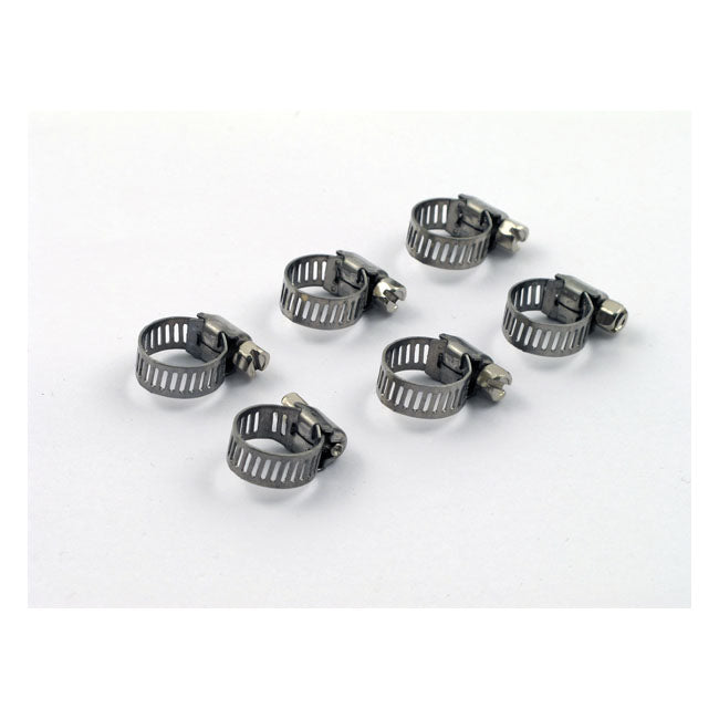 Hose clamps, 7/32 to 5/8". Stainless steel