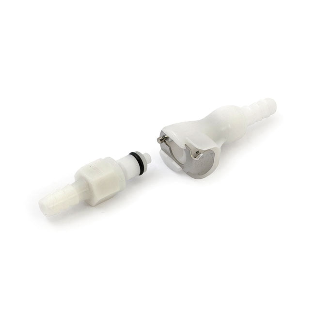 Motion Pro, fuel hose connector. 1/4" I.D. Dual shut off