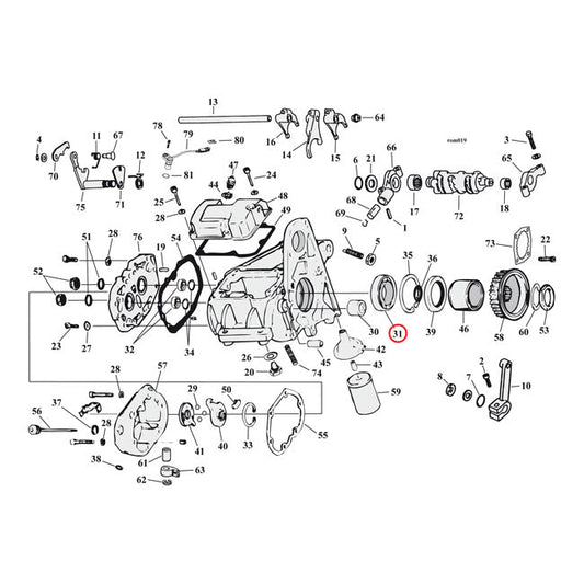 JIMS, bearing transmission mainshaft