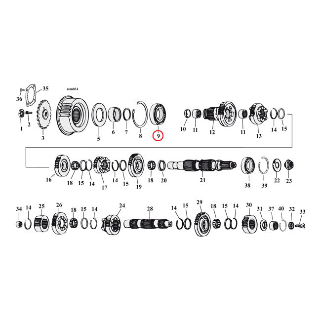 JIMS, bearing transmission mainshaft