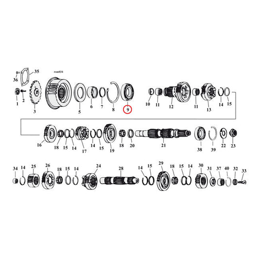 JIMS, bearing transmission mainshaft