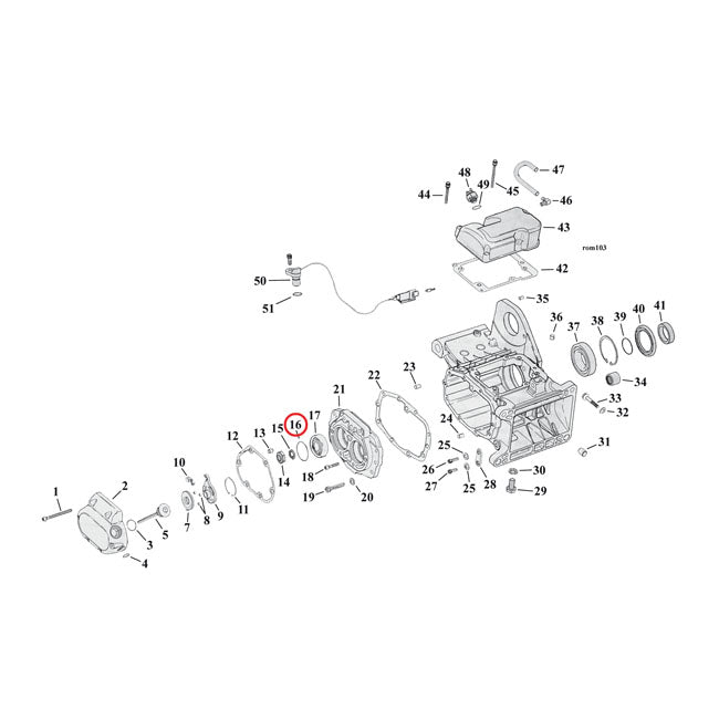 JIMS, retaining ring, main/countershaft bearing