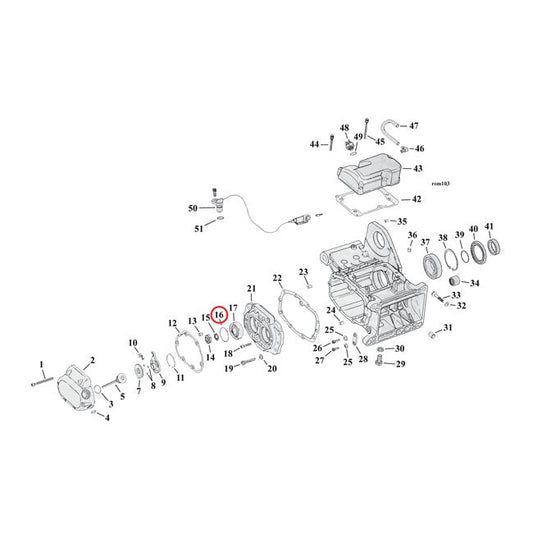 JIMS, retaining ring, main/countershaft bearing