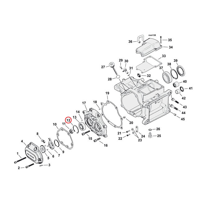 JIMS, retaining ring, main/countershaft bearing