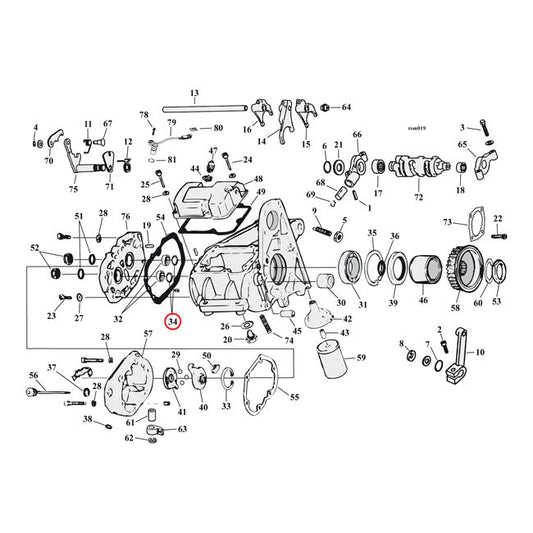 JIMS, retaining ring, main/countershaft bearing