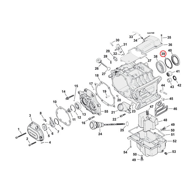 JIMS, retaining ring mainshaft bearing, left