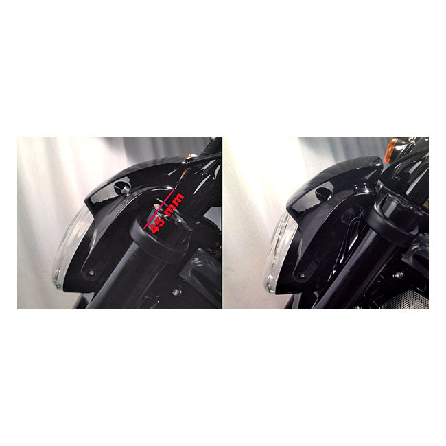 Cult-Werk, headlamp 45mm lowering kit. Black
