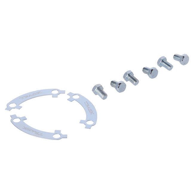 Trask, M8 billet clutch basket. Hard anodized gold