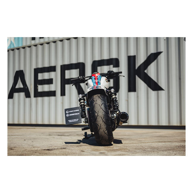 Cult-Werk, side mount license plate bracket, black. Germany