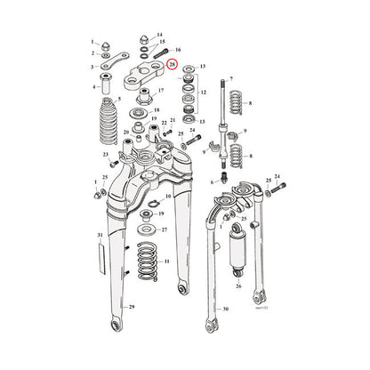 Upper triple clamp, springer