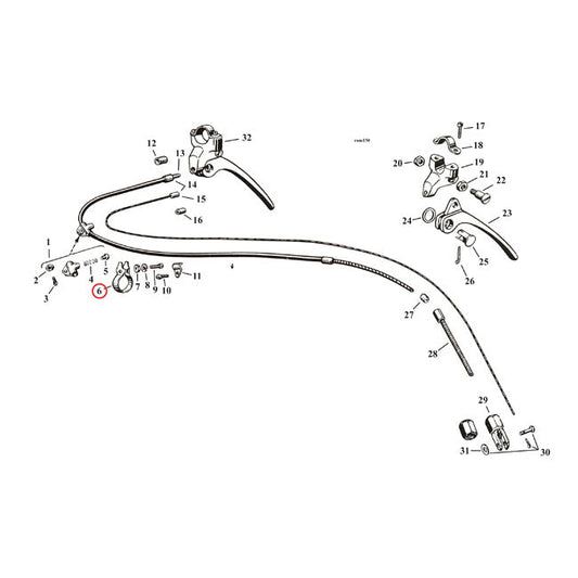 Clip, handlebar, brake cable, all, chrom