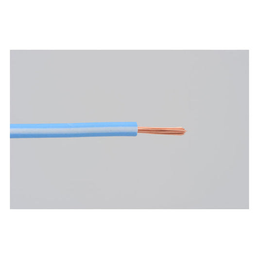 Electrical wire. 2 meter 0.75sq. Light blue/white