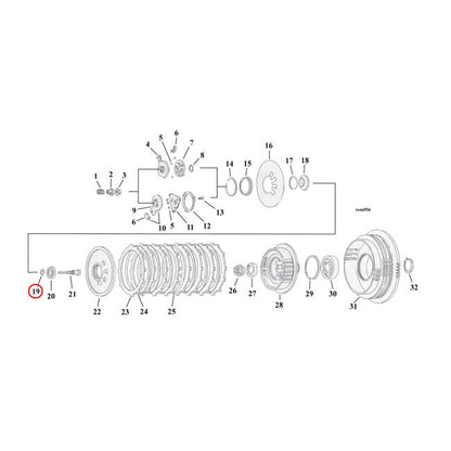 Retaining ring, clutch adjusting screw