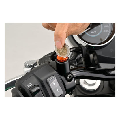Daytona, mirror hole plug. Orange. RHT