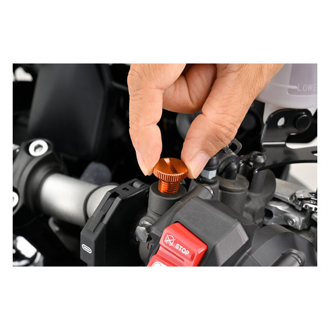 Daytona, mirror hole plug. Orange. LHT