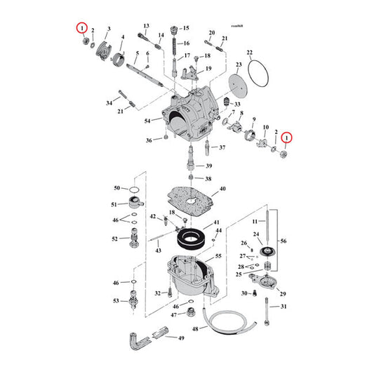 S&S, nut, throttle shaft