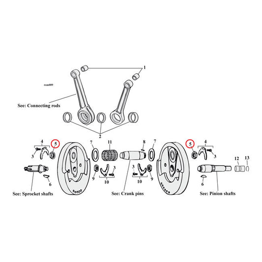 Jims, crank pin nut