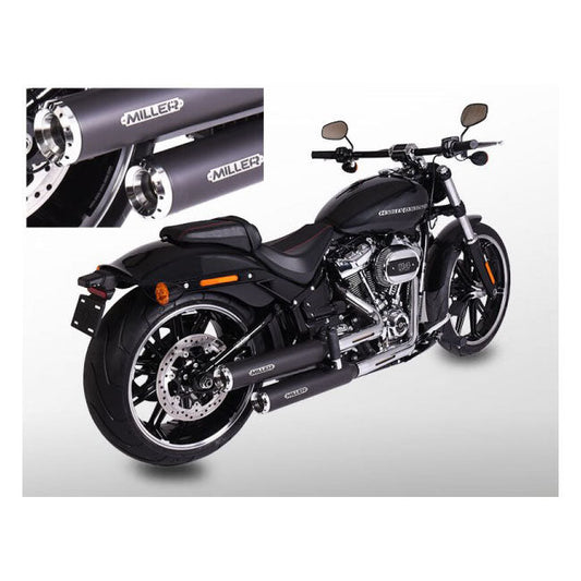 *2 WEEKS EXTRA TRANSIT TIME* Miller, Independence slip-on mufflers. Euro 4. Matte black