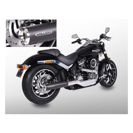 *2 WEEKS EXTRA TRANSIT TIME* Miller, Independence 2-1 slip-on muffler. Euro 4. Matt black