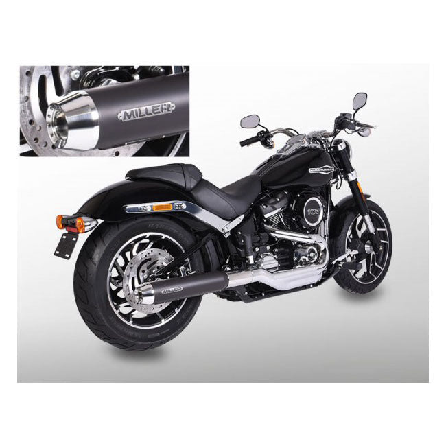 *2 WEEKS EXTRA TRANSIT TIME* Miller, Independence 2-1 slip-on muffler. Euro 4. Matt black