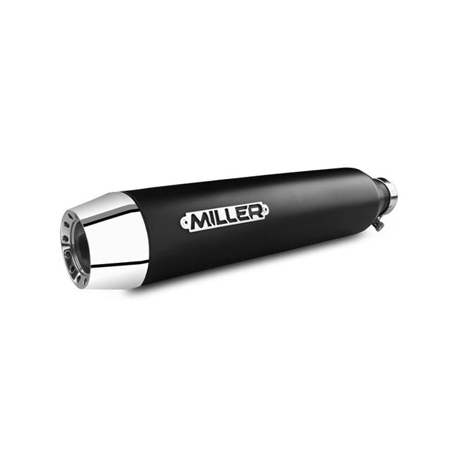 *2 WEEKS EXTRA TRANSIT TIME* Miller, Silverado III slip-on mufflers. Euro 4. Matte black