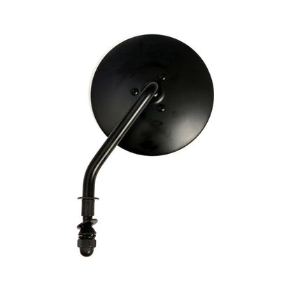 4" round custom mirror, left. Black