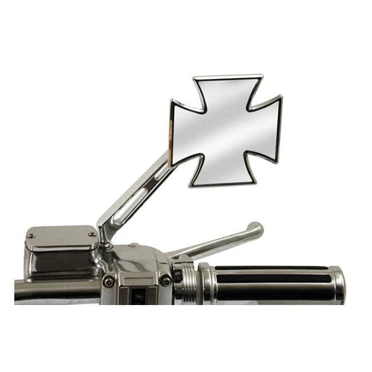 Maltese cross mirror, right slotted stem