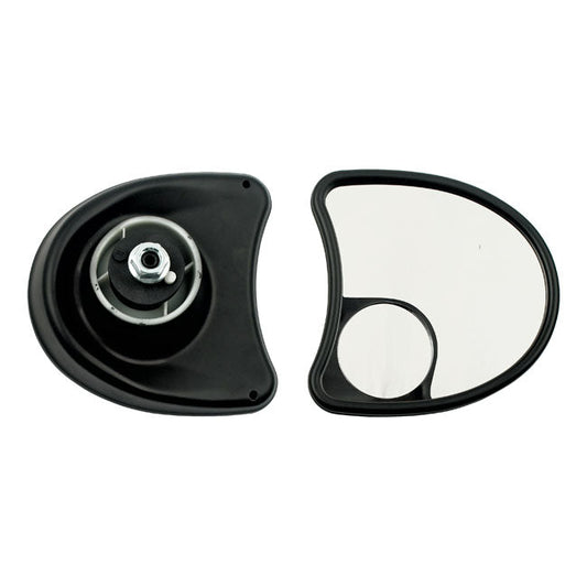Touring fairing mount mirror kit. Dual vision, black