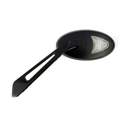 LED cateye turn signal mirror set. Black, amber front lens