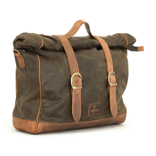 Longride, ''Old Chopper'' waxed cotton saddlebag Khaki